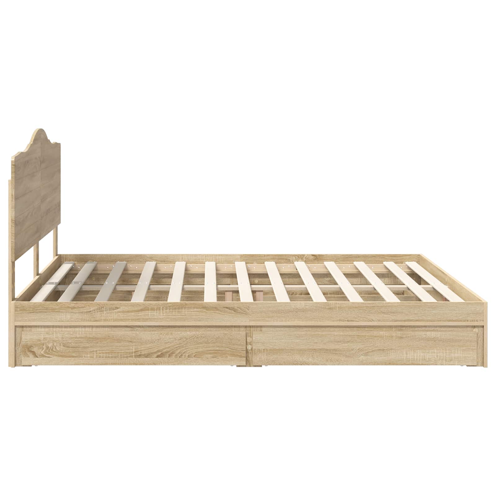 Seng Med Oppbevaring Sonoma Eik 180 X 200 Cm Konstruert Tre
