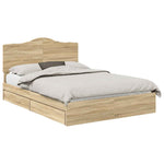 Seng Med Oppbevaring Sonoma Eik 160 X 200 Cm Konstruert Tre