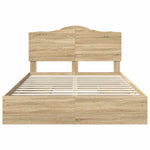 Seng Med Oppbevaring Sonoma Eik 160 X 200 Cm Konstruert Tre