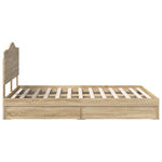 Seng Med Oppbevaring Sonoma Eik 160 X 200 Cm Konstruert Tre