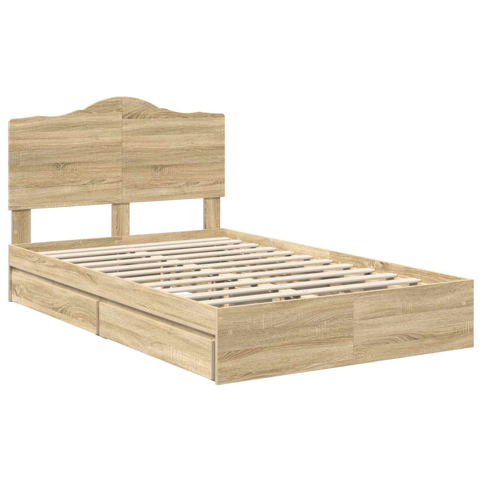 Seng Med Oppbevaring Sonoma Eik 120 X 200 Cm Konstruert Tre