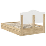 Seng Med Oppbevaring Sonoma Eik 120 X 200 Cm Konstruert Tre