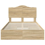 Seng Med Oppbevaring Sonoma Eik 120 X 200 Cm Konstruert Tre