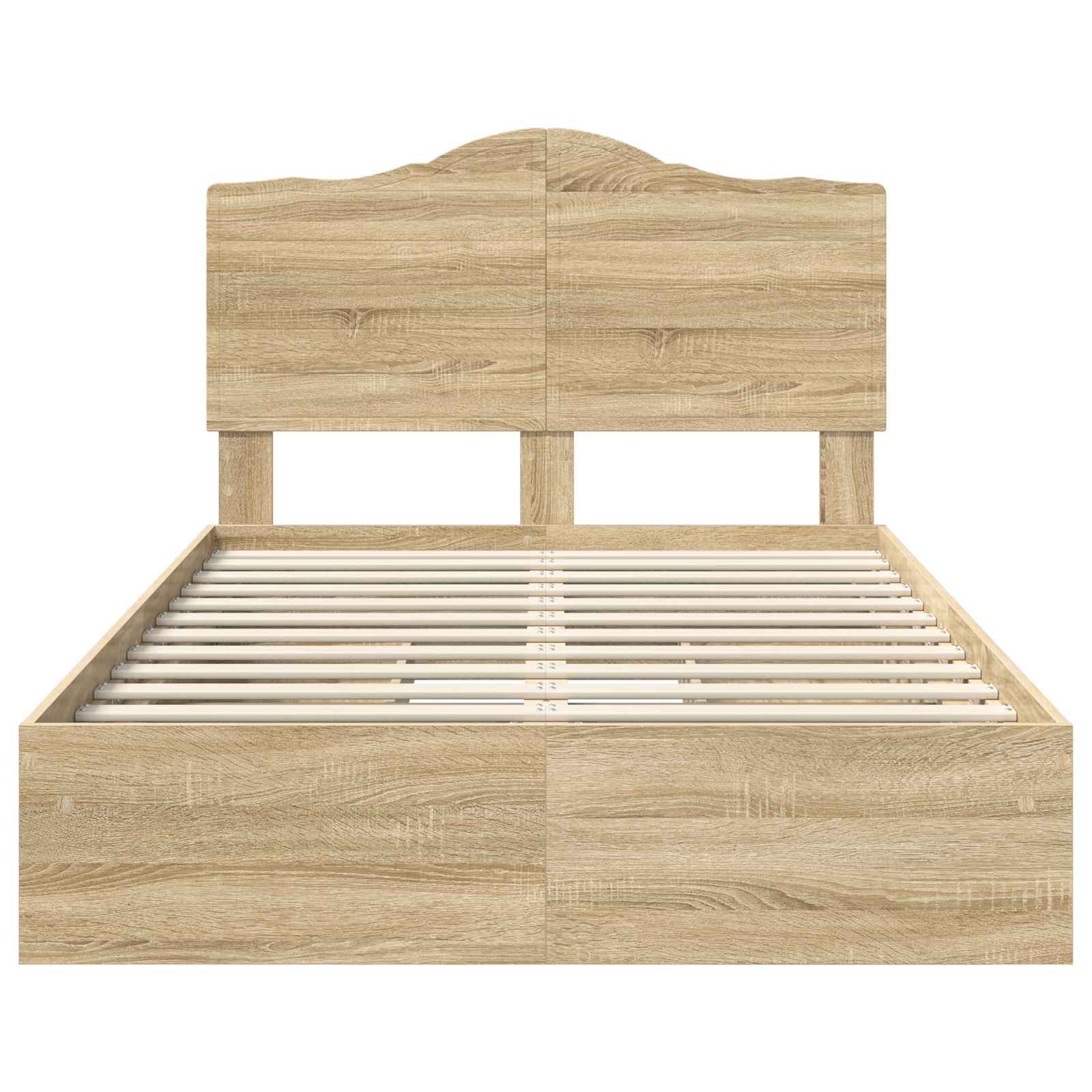 Seng Med Oppbevaring Sonoma Eik 120 X 200 Cm Konstruert Tre