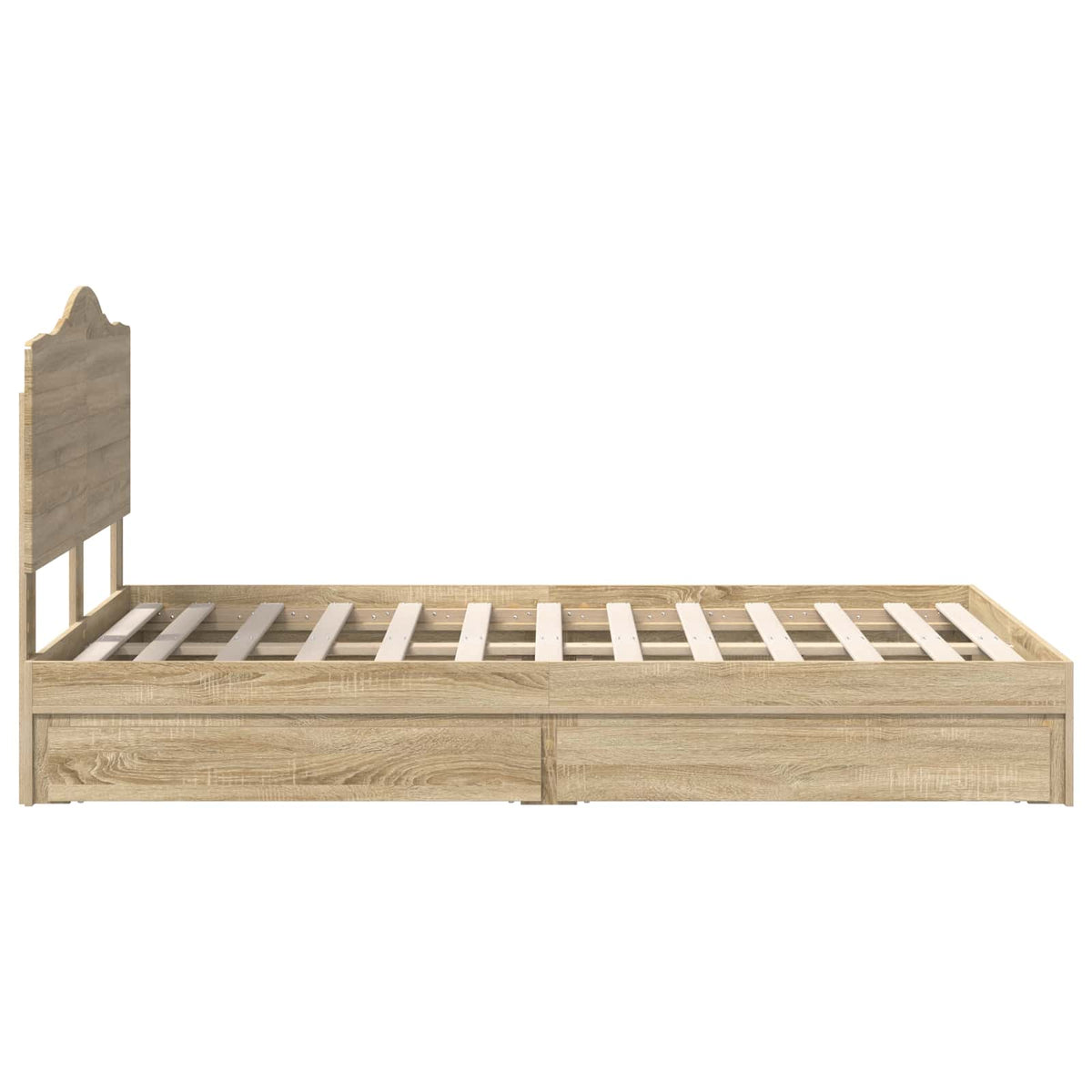 Seng Med Oppbevaring Sonoma Eik 120 X 200 Cm Konstruert Tre