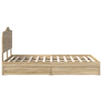 Seng Med Oppbevaring Sonoma Eik 120 X 200 Cm Konstruert Tre