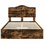 Seng Med Oppbevaring Røkt Eik 120 X 190 Cm Konstruert Tre