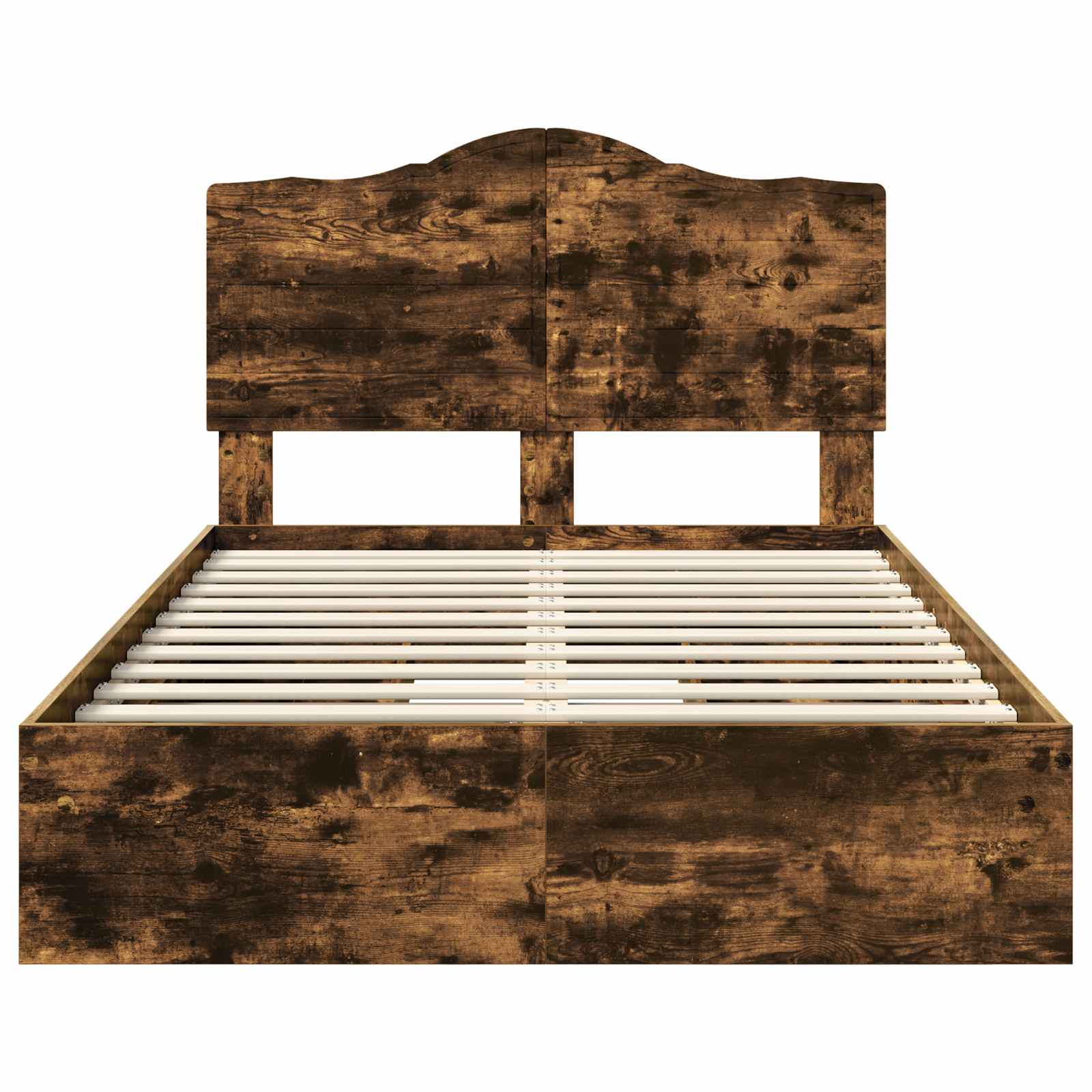 Seng Med Oppbevaring Røkt Eik 120 X 190 Cm Konstruert Tre