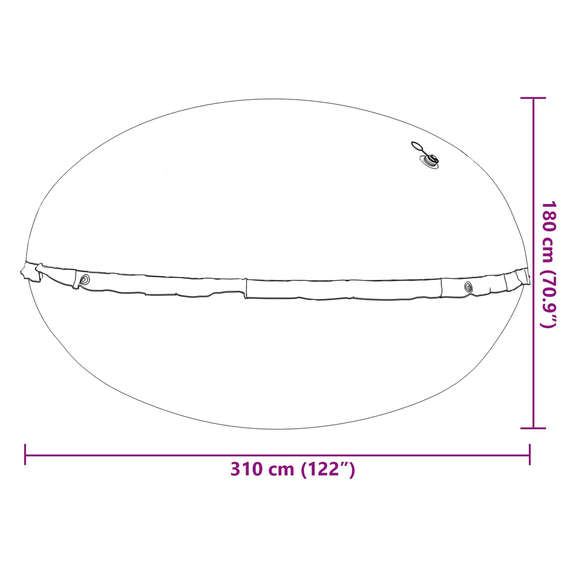 Vinterbassengpute Blå Ø 310 X 180 Cm Pvc