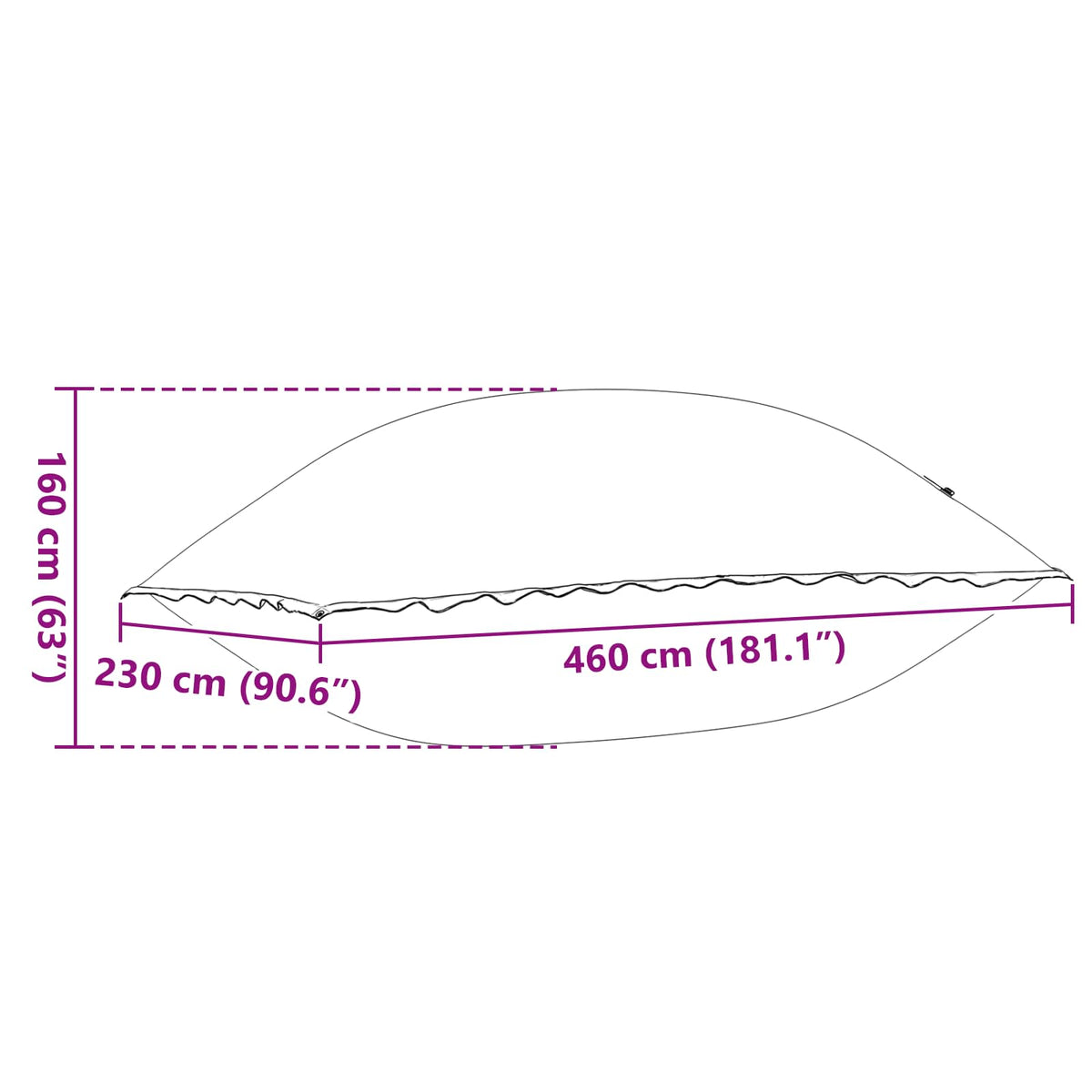 Vinterbassengpute Blå 460 X 230 X 160 Cm Pvc