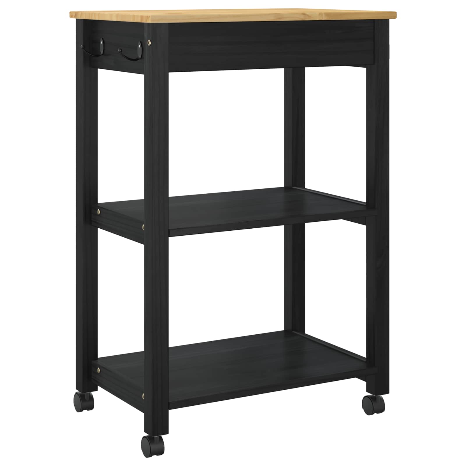 Kjøkkenvogn Ensfarget Svart 88,5 X 40 X 60 Cm