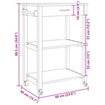 Kjøkkenvogn Ensfarget Svart 88,5 X 40 X 60 Cm
