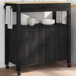 Kjøkkenvogn Ensfarget Svart 88,5 X 40 X 48 Cm