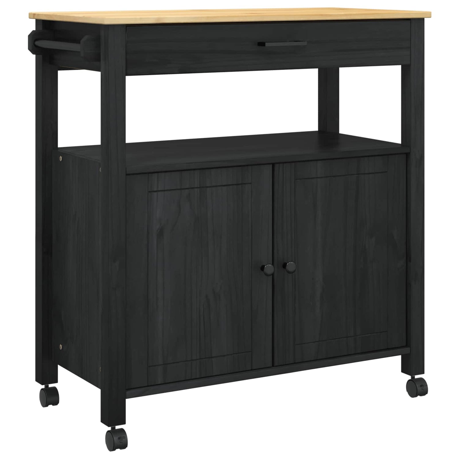 Kjøkkenvogn Ensfarget Svart 88,5 X 40 X 48 Cm