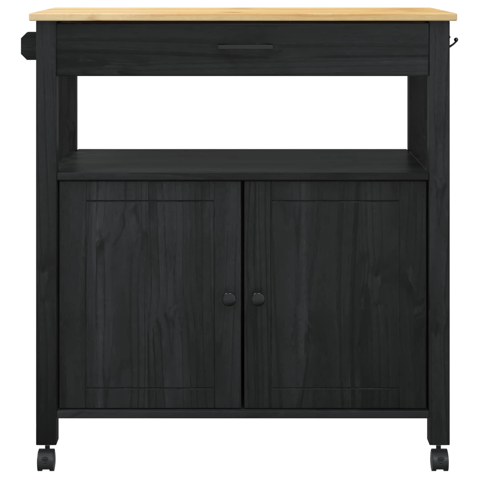 Kjøkkenvogn Ensfarget Svart 88,5 X 40 X 48 Cm