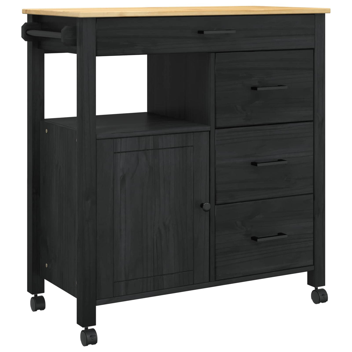 Kjøkkenvogn Ensfarget Svart