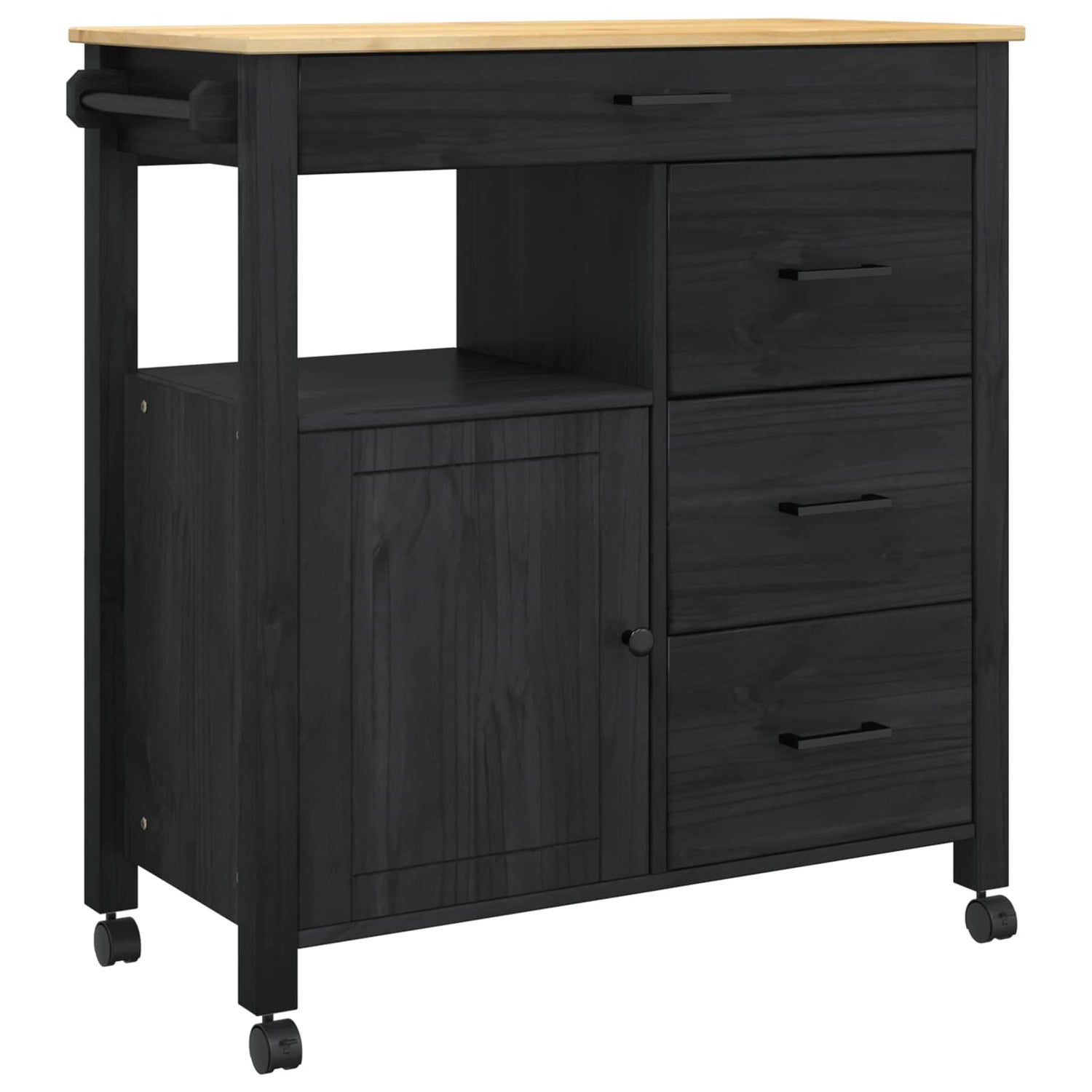 Kjøkkenvogn Ensfarget Svart