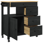 Kjøkkenvogn Ensfarget Svart