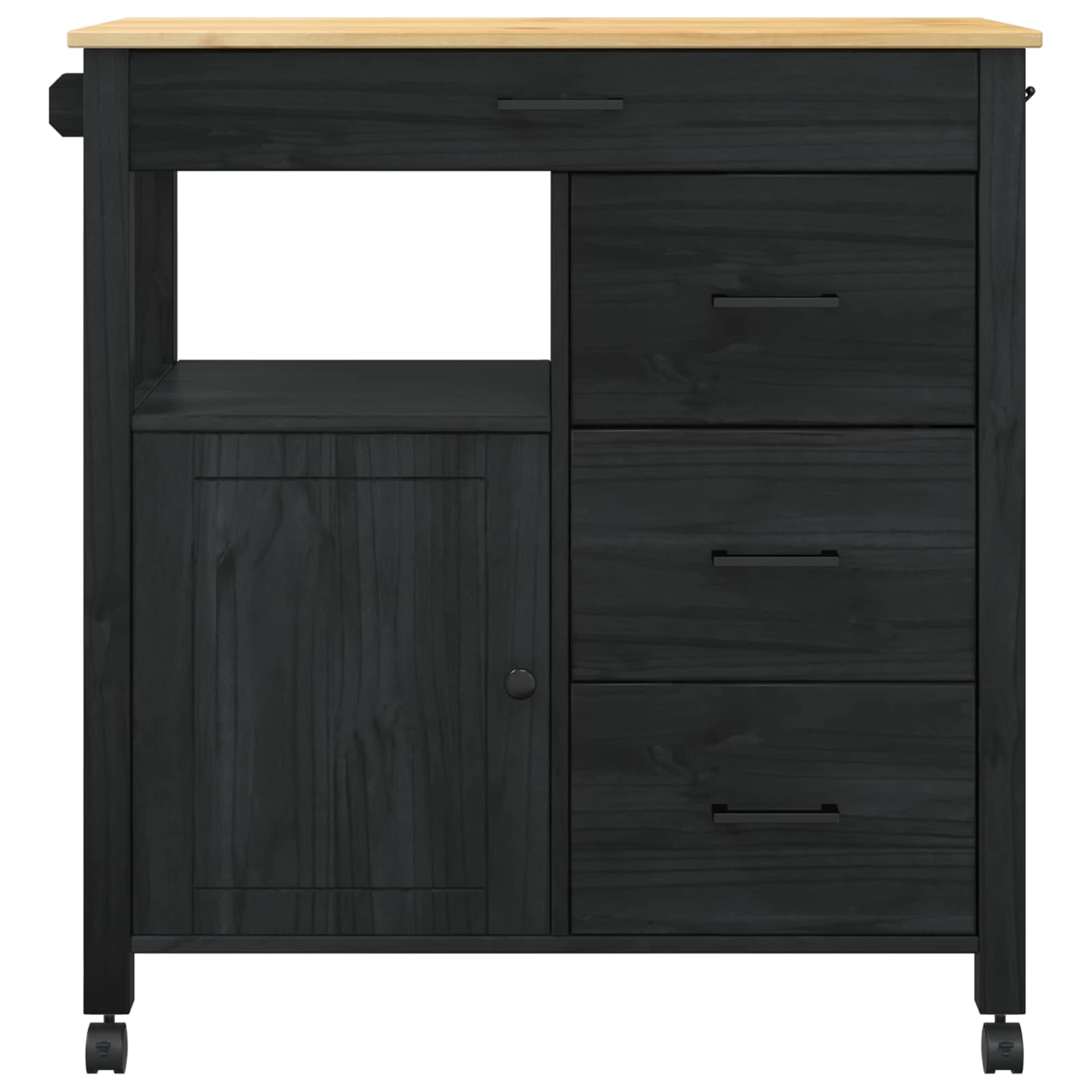 Kjøkkenvogn Ensfarget Svart