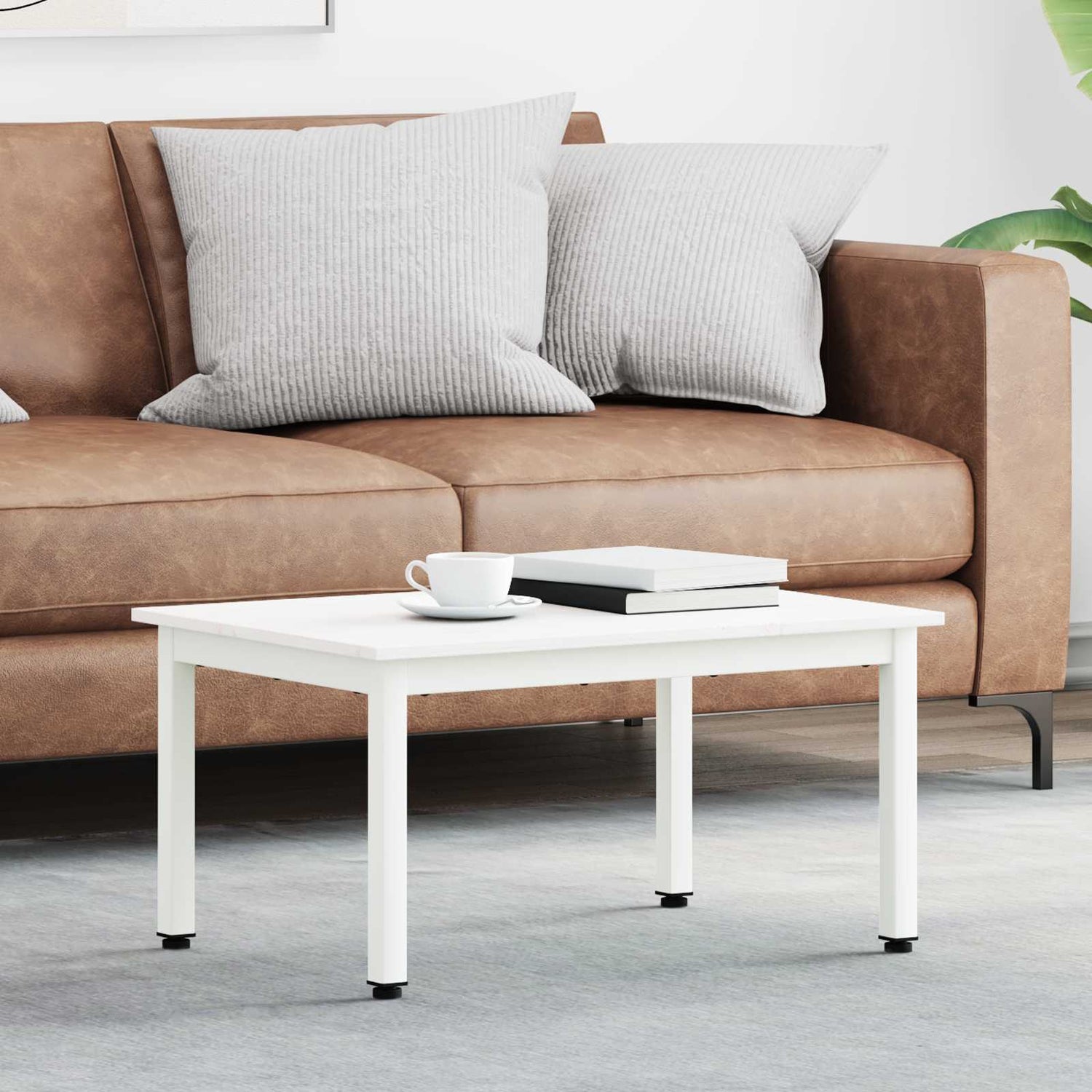 Kaffebord Hvit 60 X 50 X 36 Cm Massiv Furu