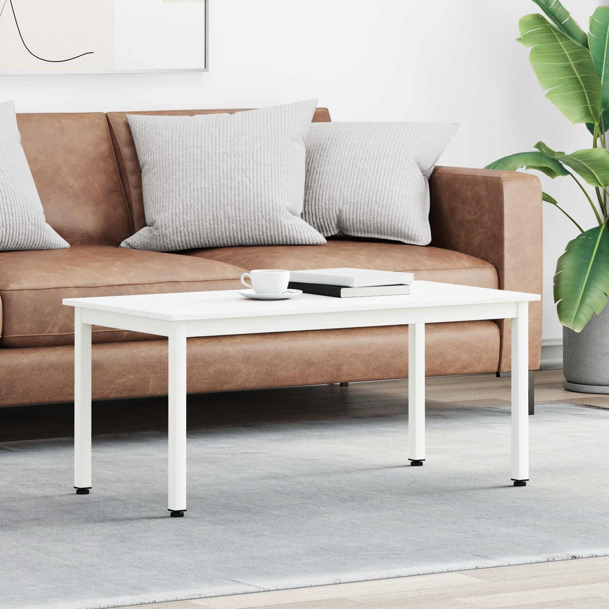 Kaffebord Hvit 100 X 50 X 45 Cm Massiv Furu