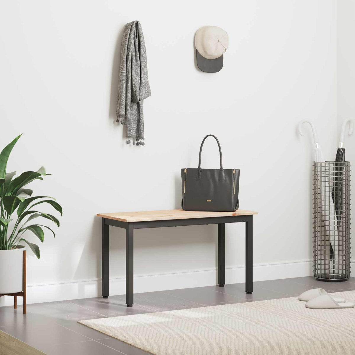 Benk Naturlig 80 X 35 X 45 Cm Massiv Furu