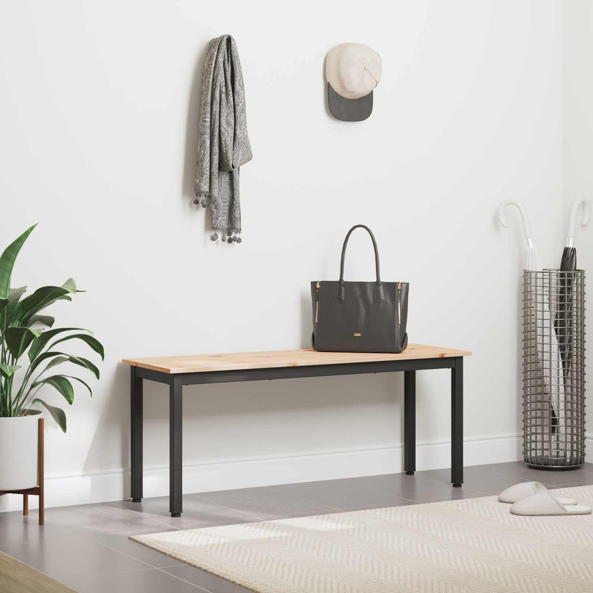 Benk Naturlig 110 X 35 X 45 Cm Massiv Furu