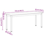 Benk Naturlig 110 X 35 X 45 Cm Massiv Furu