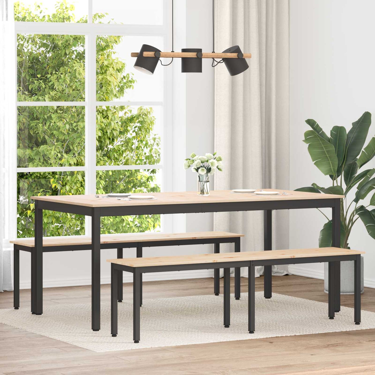 Benk Naturlig 160 X 35 X 45 Cm Massiv Furu