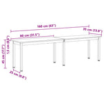 Benk Naturlig 160 X 35 X 45 Cm Massiv Furu