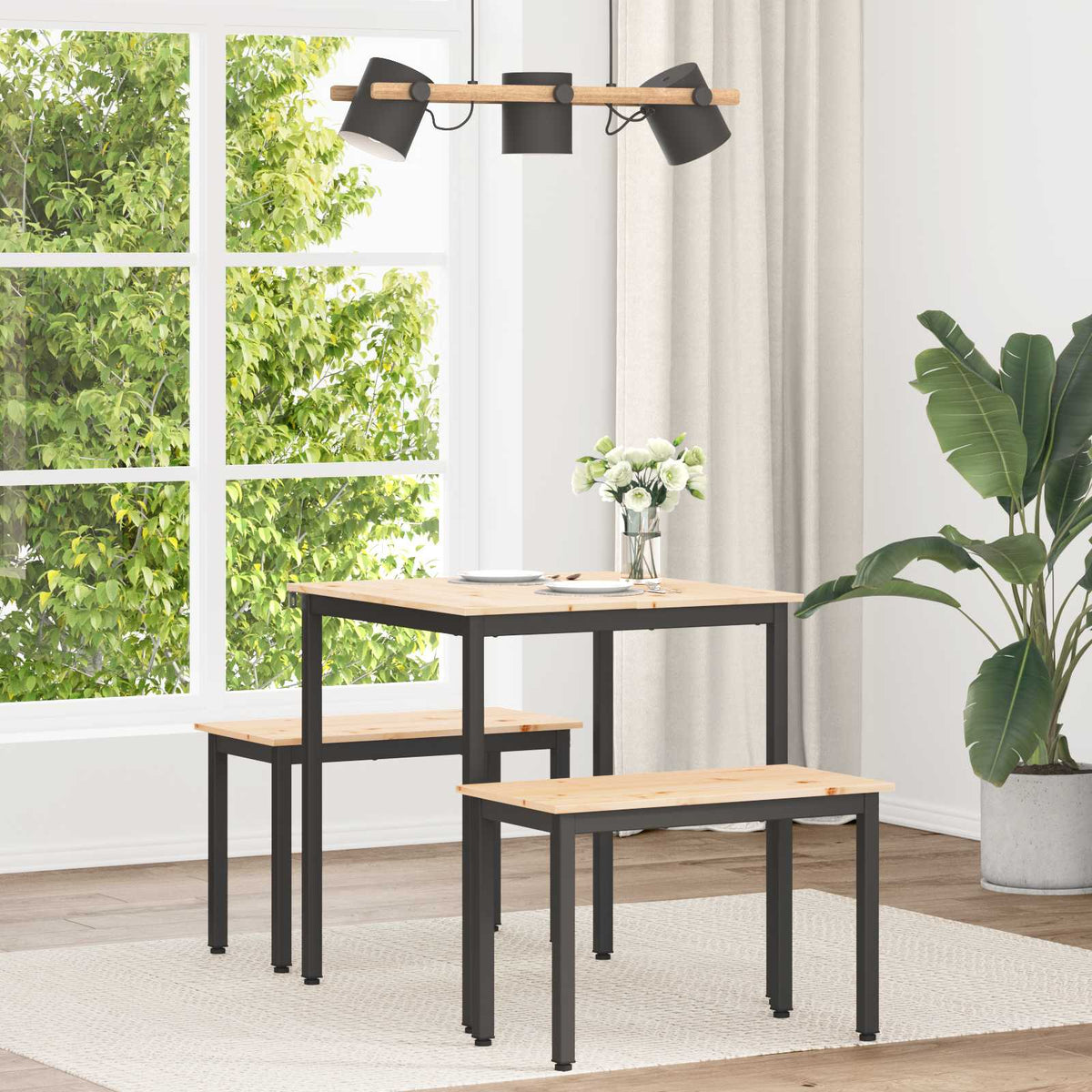 Spisebord Naturlig 70 X 70 X 75 Cm Massiv Furu