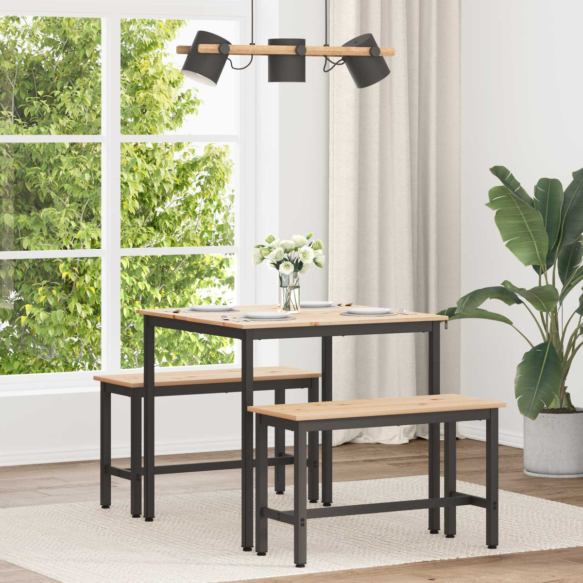 Spisebord Naturlig 80 X 80 X 75 Cm Massiv Furu