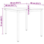 Spisebord Naturlig 80 X 80 X 75 Cm Massiv Furu