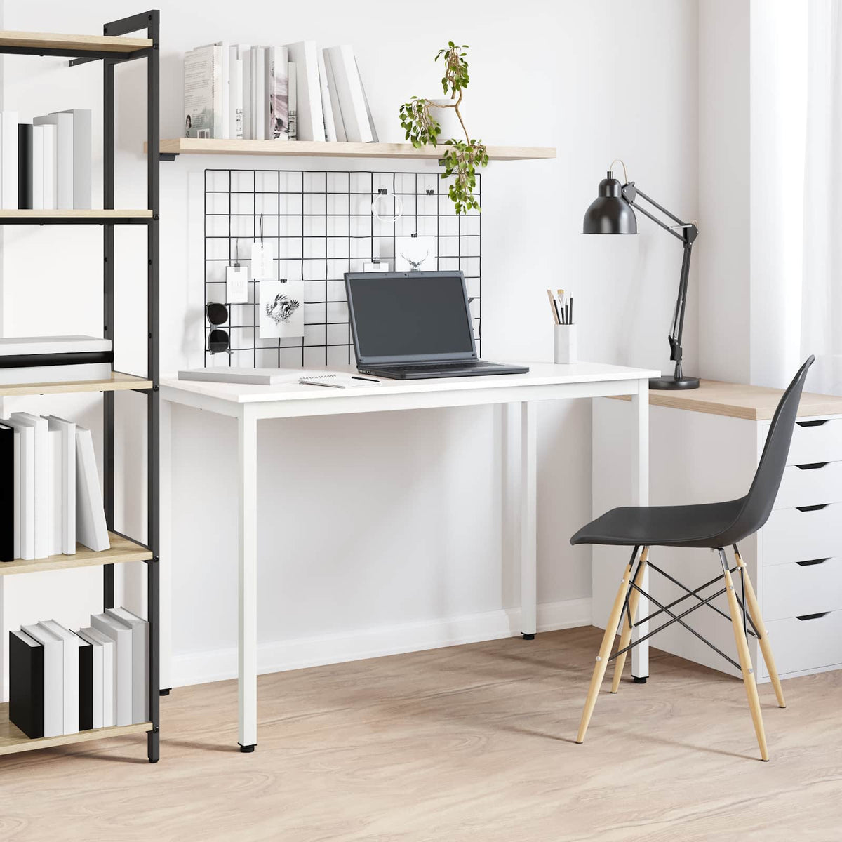 Spisebord Hvit 110 X 55 X 75 Cm Massiv Furu