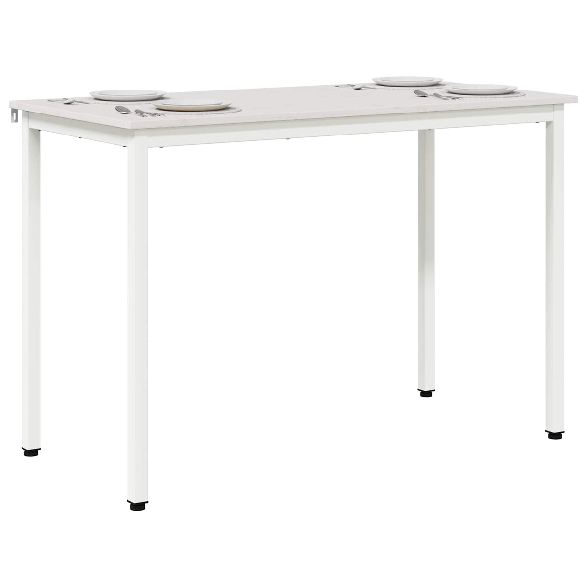 Spisebord Hvit 110 X 55 X 75 Cm Massiv Furu