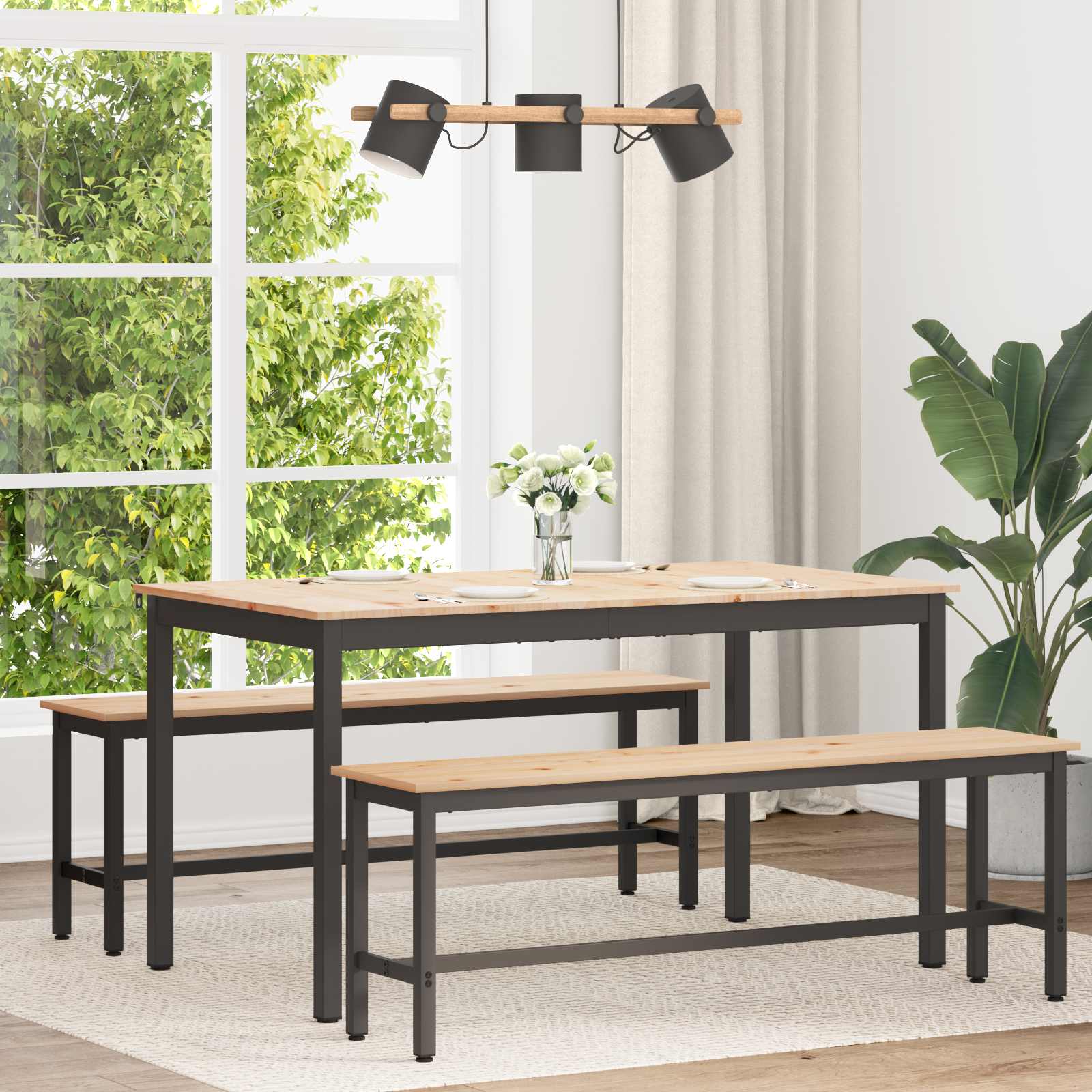 Spisebord Naturlig 140 X 80 X 75 Cm Massiv Furu