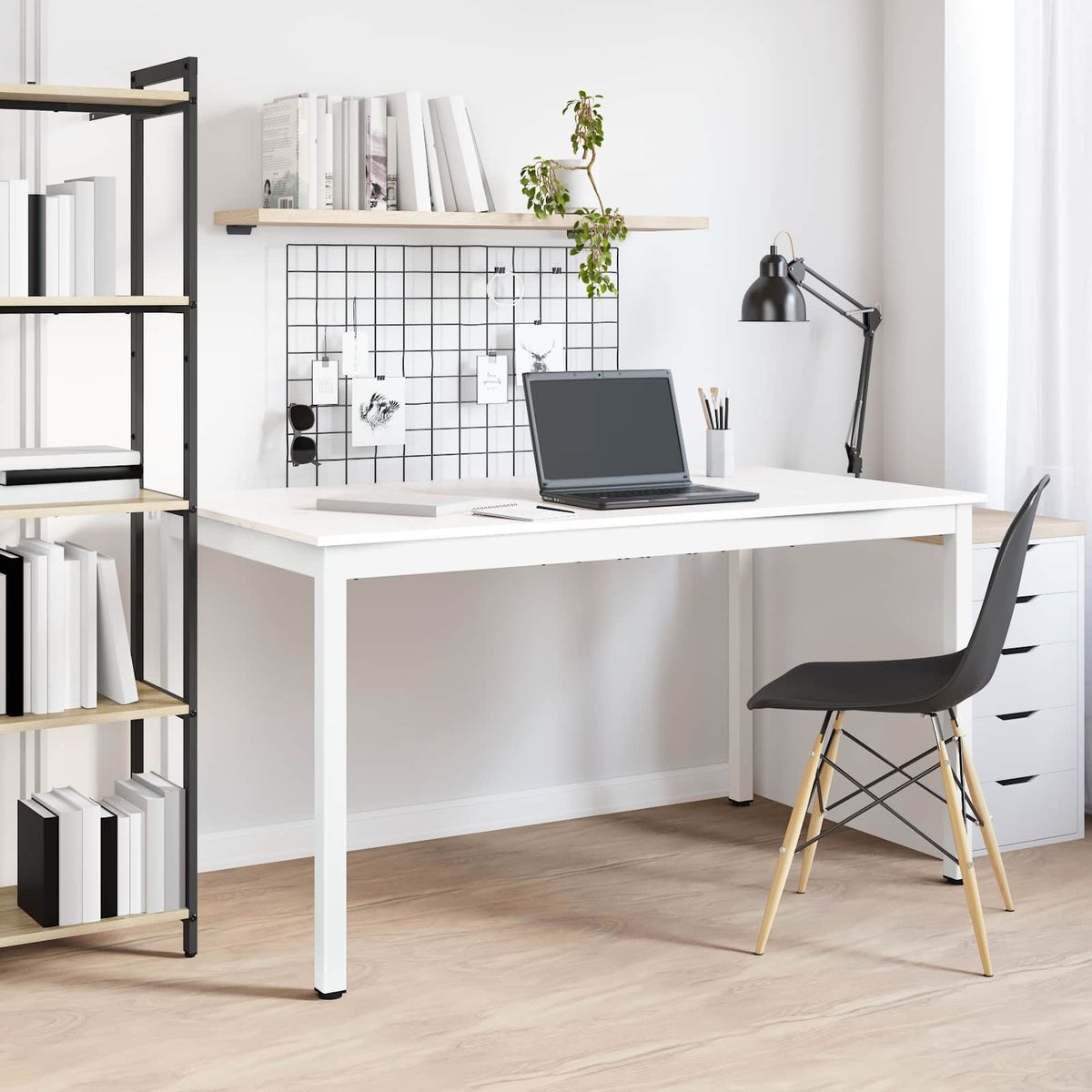 Spisebord Hvit 140 X 80 X 75 Cm Massiv Furu