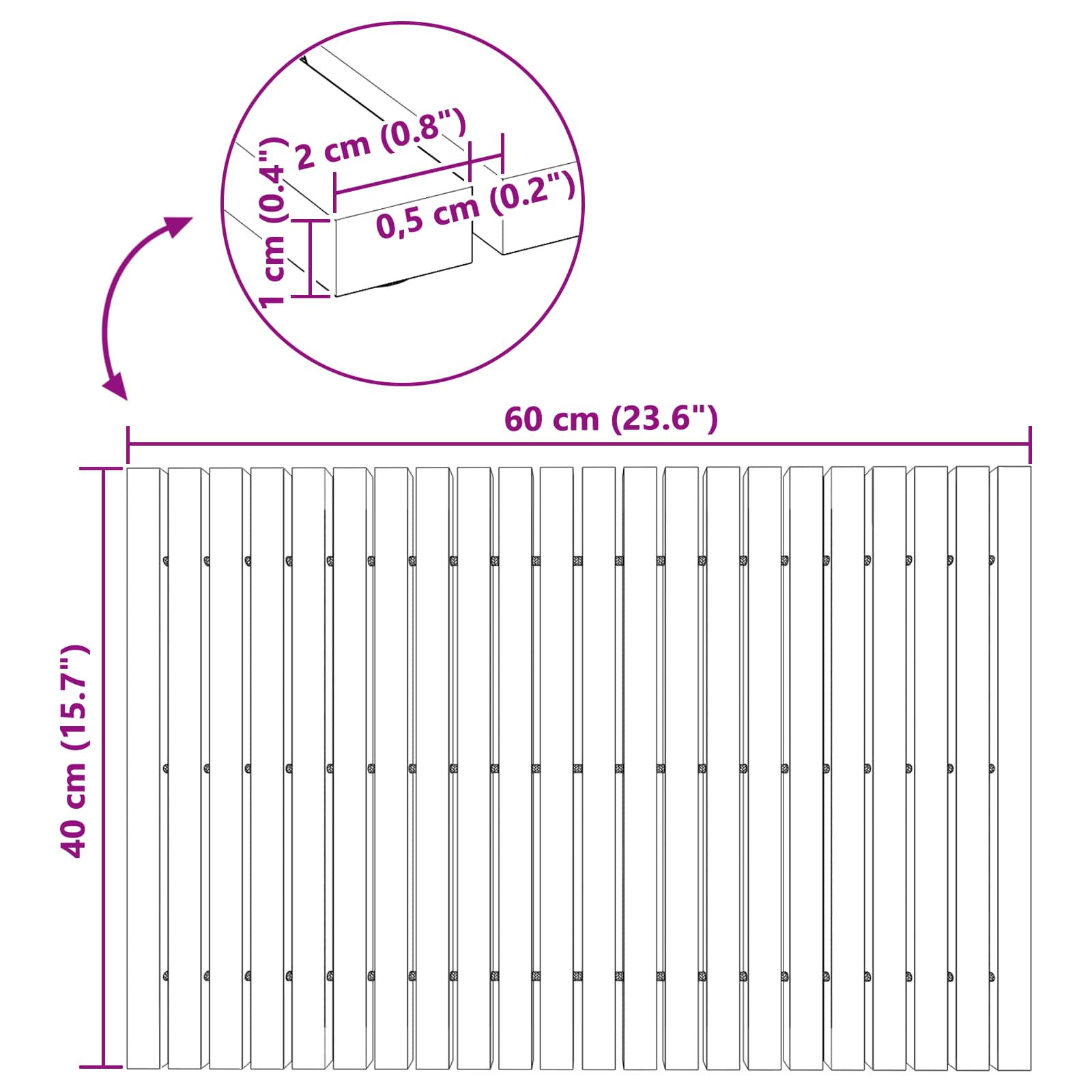 Badematte Brun 60 X 40 Cm Solid Akasietre