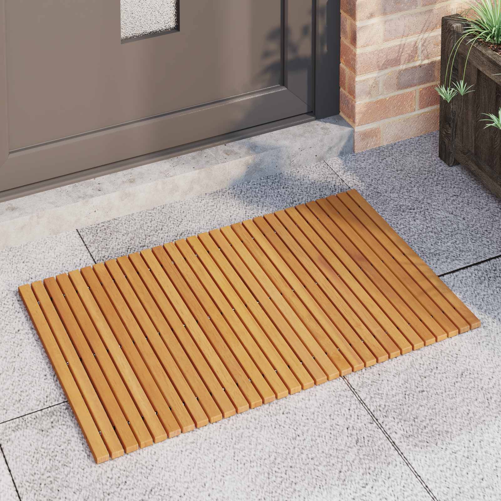 Badematte Brun 80 X 50 Cm Solid Akasietre