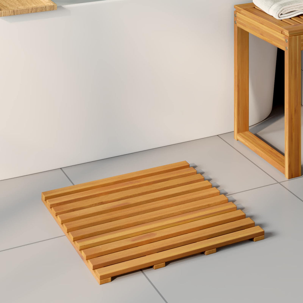 Badematte Ensfarget Brun 50 X 48 X 2,5 Cm Tre