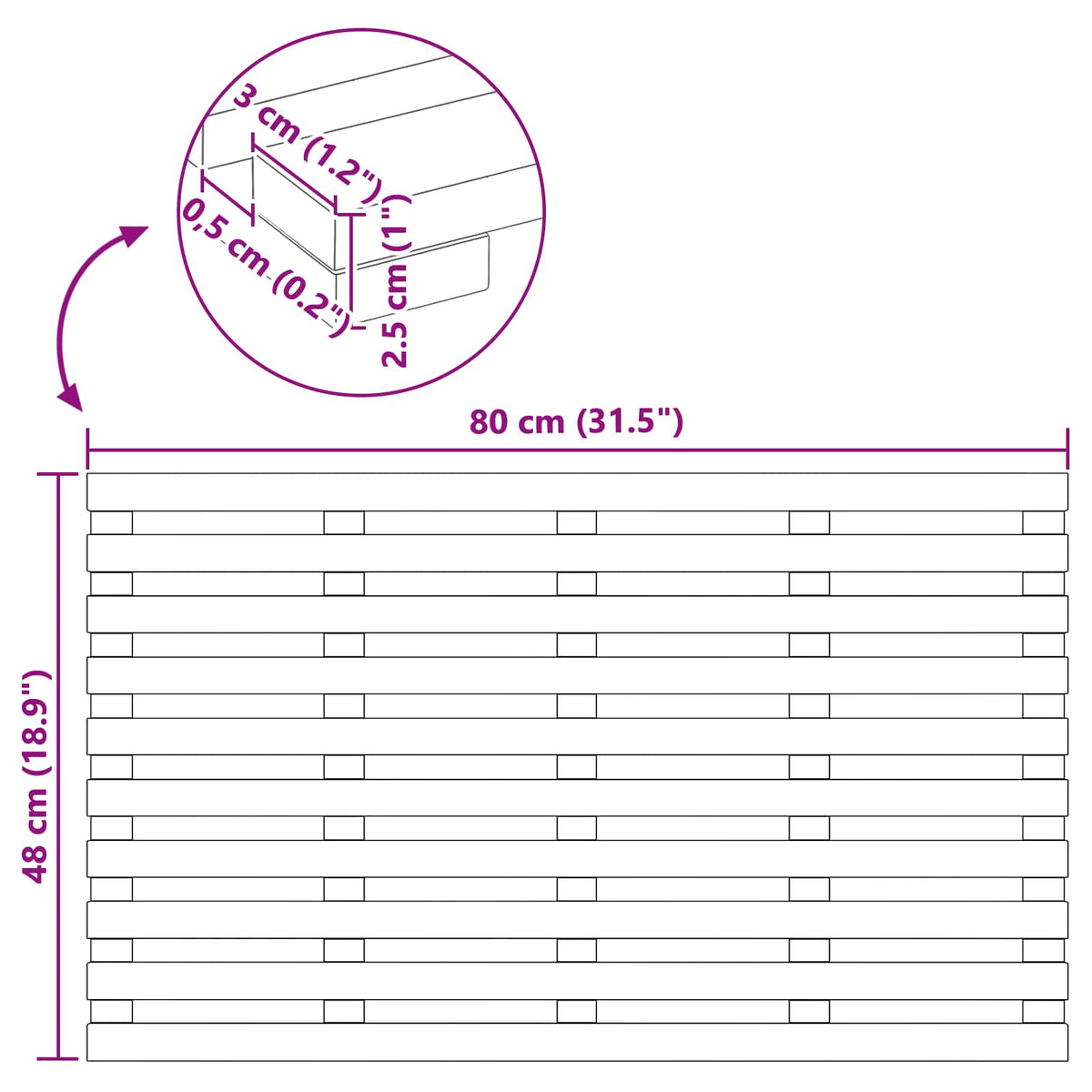 Badematte Ensfarget Brun 80 X 48 X 2,5 Cm Tre
