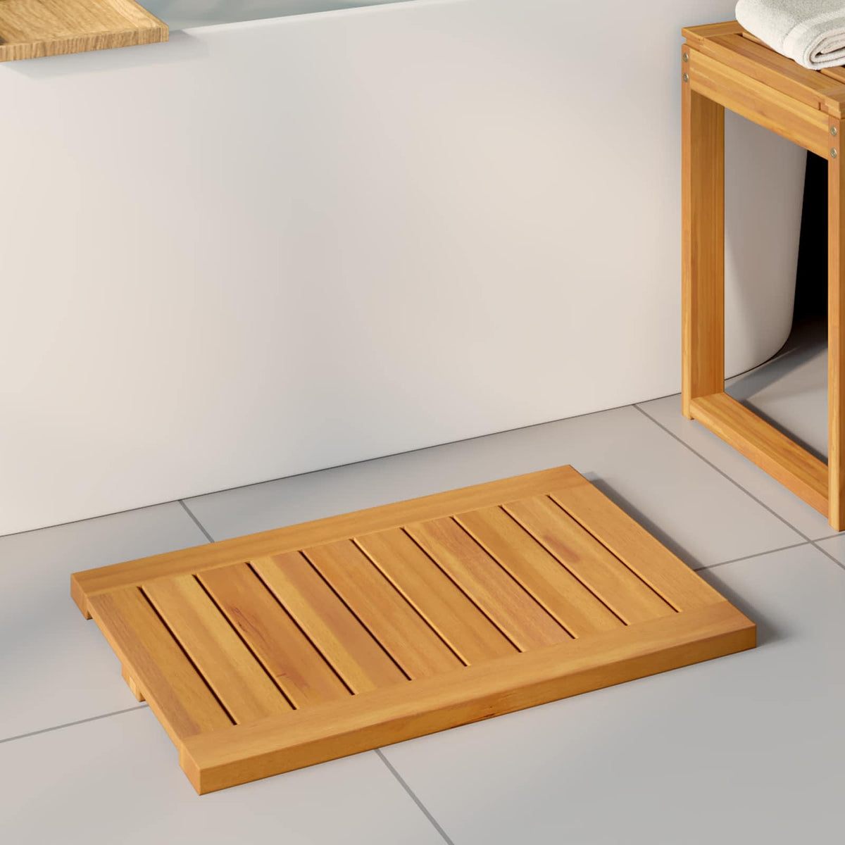 Badematte Ensfarget Brun 60 X 40 Cm Tre
