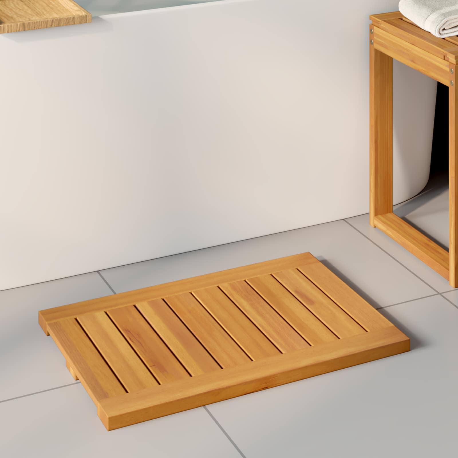 Badematte Ensfarget Brun 60 X 40 Cm Tre
