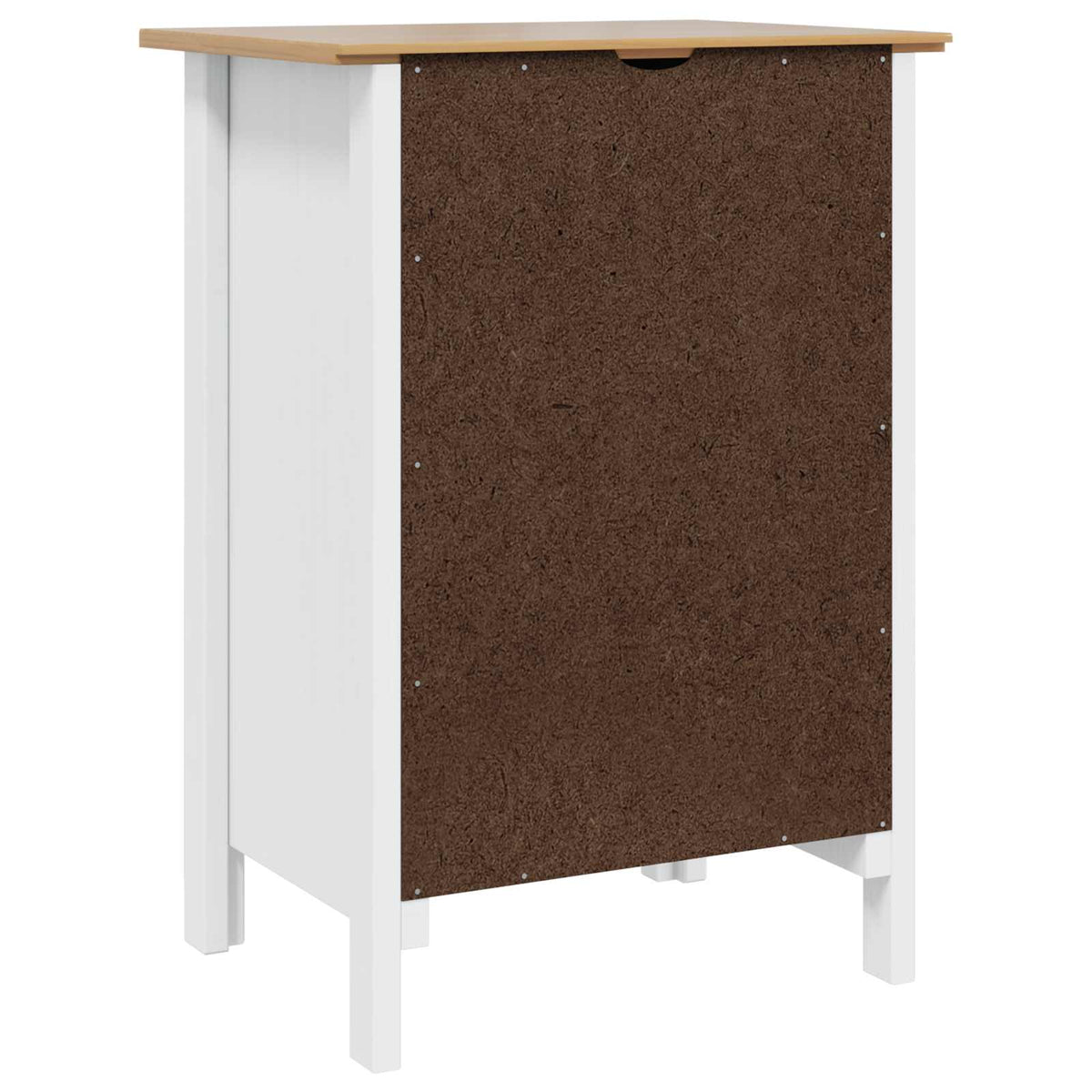 Nattbordskap Hvit Og Honningbrun 46 X 35 X 65 Cm Massiv Furu