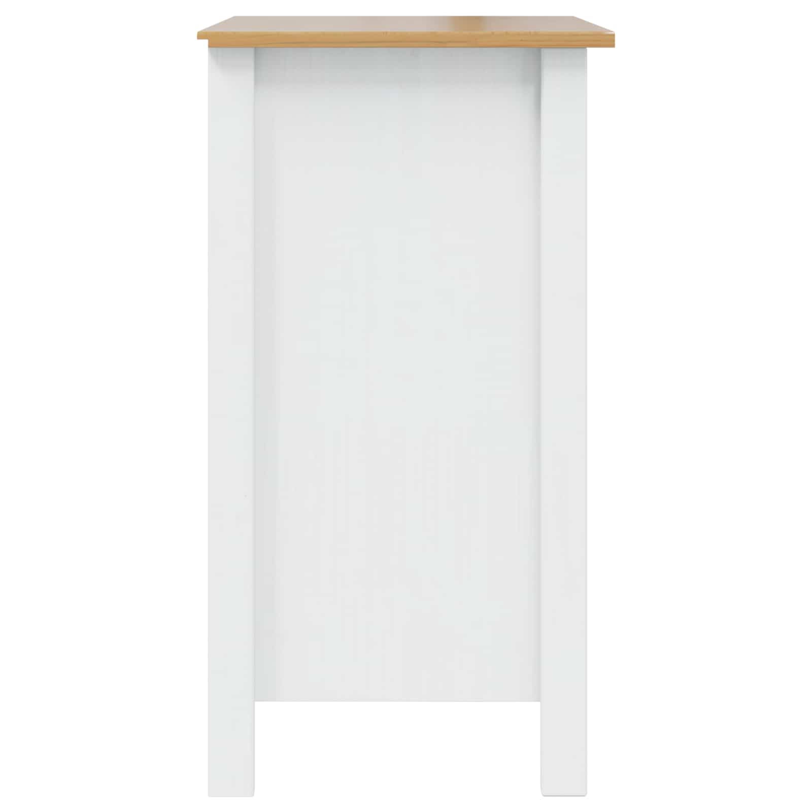Nattbordskap Hvit Og Honningbrun 46 X 35 X 65 Cm Massiv Furu