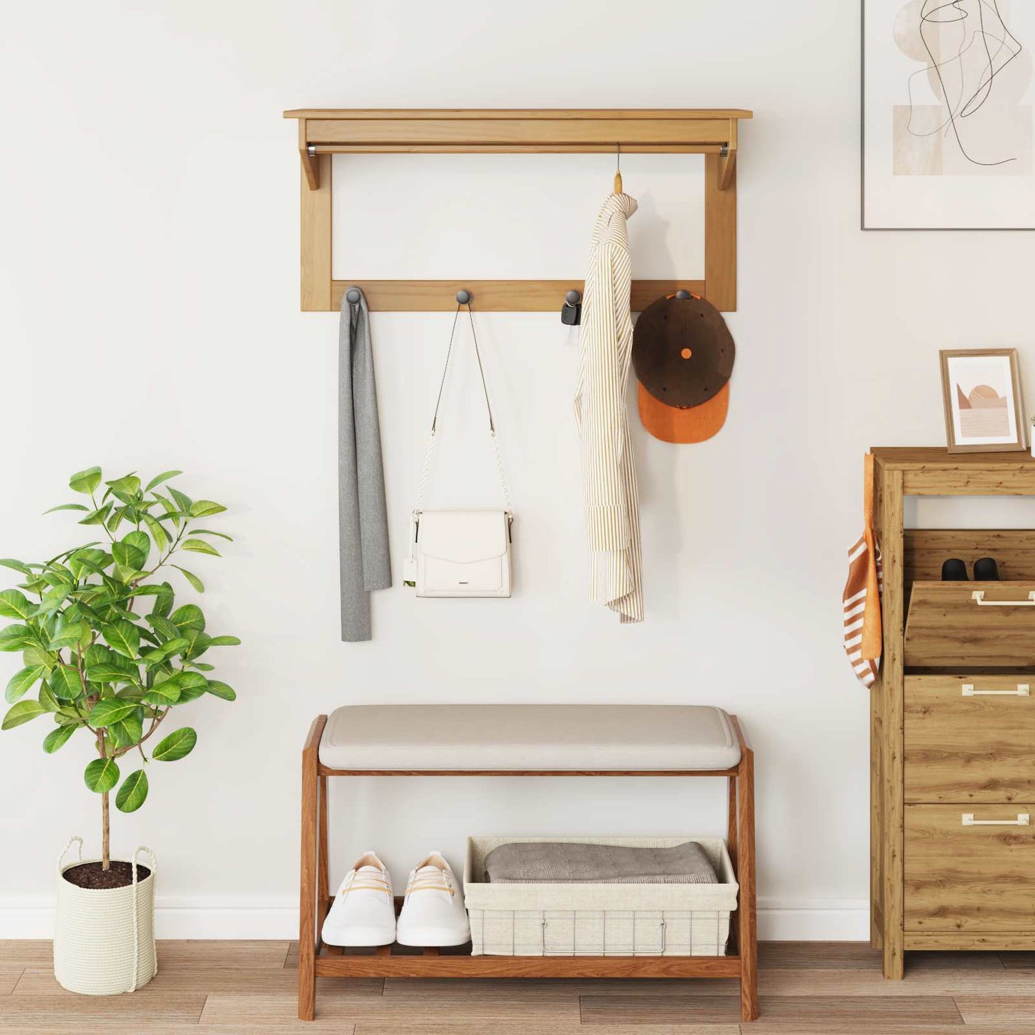 Kleshenger Hill Honning Brun 90 X 35 X 41.5 Cm Massiv Furu