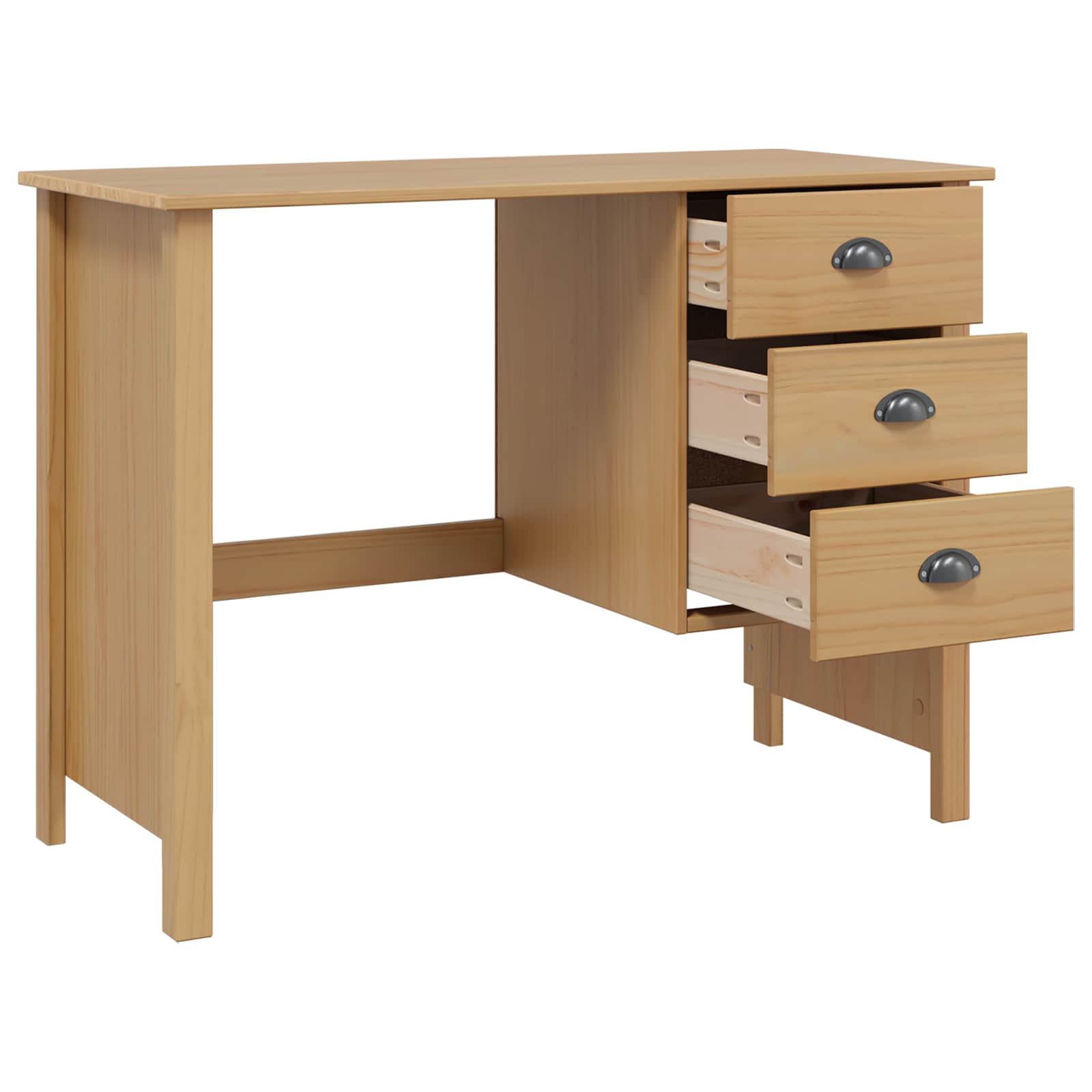 Bord Med Skuffer Honning Brun 100 X 45 X 74 Cm Massiv Furu
