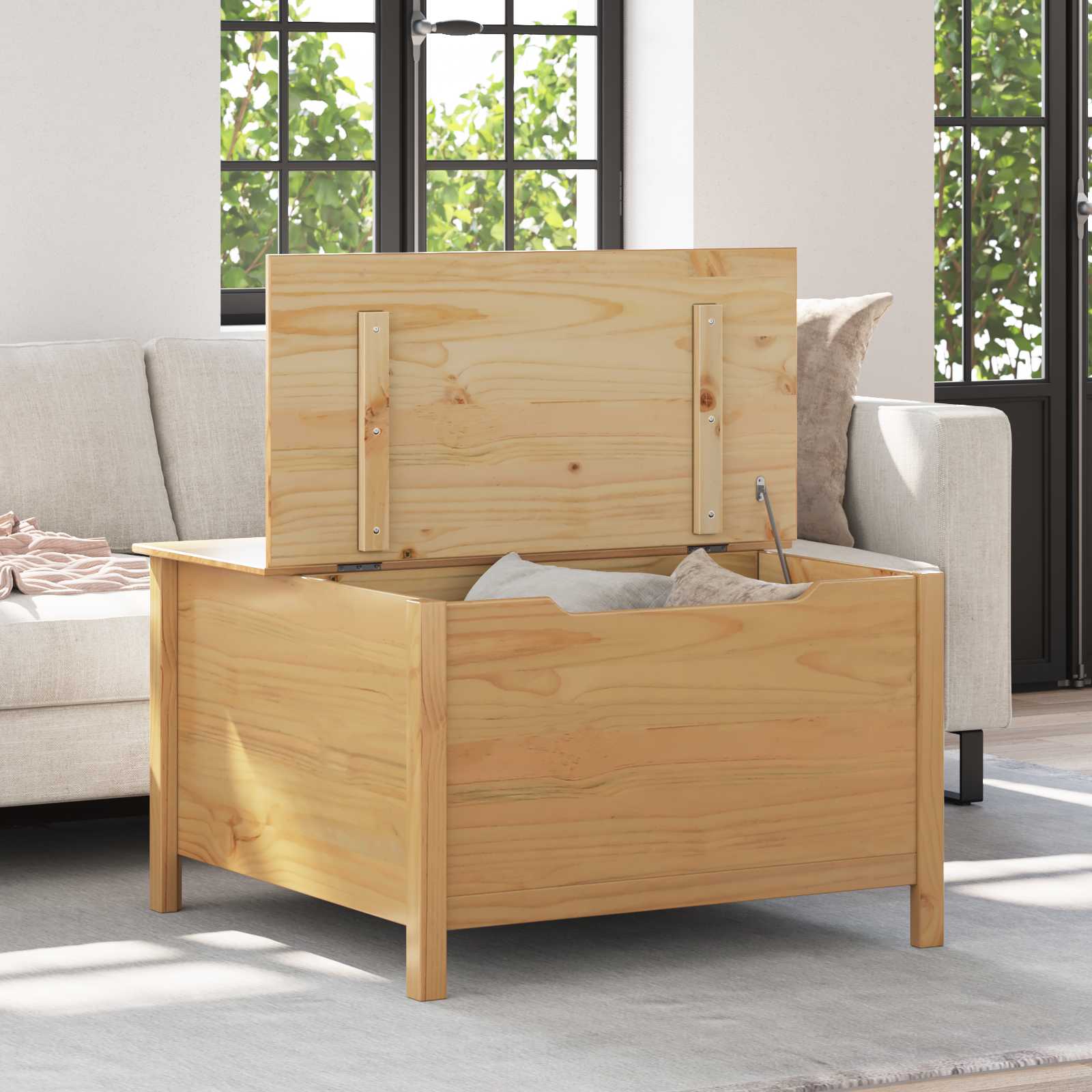 Kaffebord Honning Brun 79.5 X 79.5 X 49 Cm Massiv Furu