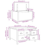 Kaffebord Honning Brun 79.5 X 79.5 X 49 Cm Massiv Furu