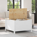 Kaffebord Hvit Og Honningbrun 79.5 X 79.5 X 49 Cm Massiv Furu